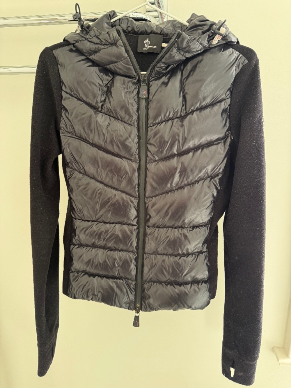Moncler Black Maglia Down Puffer Hooded Cardigan Jacket - Small (size 2)